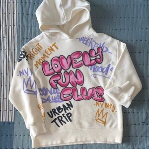 Zara Kids Hoodie - White with Pink and Purple Accents